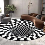 3D Round Carpet Rug Living Room Doormat Coffee Table Blanket 3D Optical Decorative Carpet for Bedroom Dining Room Office