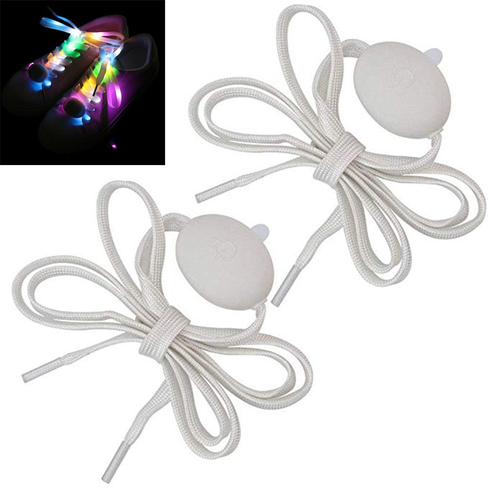 1 Pair LED Light Waterproof Shoelaces Battery Powered Flash Lighting Shoeslaces for Party Hip Hop Dancing Skating Running Cosplay