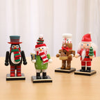 Christmas Wooden Nutcracker Ornaments Nutcracker Figures Toy Puppet Desktop Ornaments Home Decor