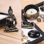 Buddha Statue Tea Light Candle Incense Holder Home Decoration Gift