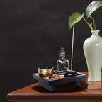 Buddha Statue Tea Light Candle Incense Holder Home Decoration Gift