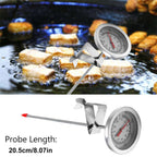 Stainless Steel Frying Oil Thermometer Fryer Fries Fried Chicken Barbecue Thermometer Gauge