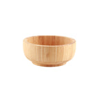 Bamboo Salad Bowl Round Serving Bowl Natural Wood Dishware for Fruit Snacks Appetizers
