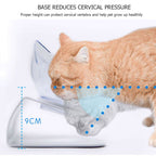 Cat Bowls Pet Feeding Bowl Cat Water Bowl Durable Fall Resistant 15 Degree Tilt Single Cat Food Bowl