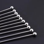 10Pcs Swizzle Sticks Stainless Steel Coffee Cocktail Beverage Drink Stirrer Stick Reusable Stir Sticks for Bar Home Office