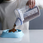 Moisture Proof Plastic Transparent Sealed Bucket with Scale Portable Kitchen Storage Box