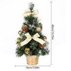 40cm Artificial Tabletop Christmas Tree Mini Xmas Decoration Tree with LED Light Decoration for Christmas Day