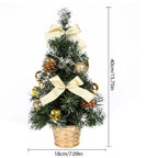 40cm Artificial Tabletop Christmas Tree Mini Xmas Decoration Tree with LED Light Decoration for Christmas Day