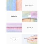 Soft Hair Towel Wrap Drying Bath Shower Hair Turban with Buttons Super Absorbent Quick Dry Hair Towel for Curly Long Thick Hair