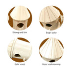 Wooden Bird Nest Hanging Bird House Natural Wooden Bird Cage Resting Place for Birds