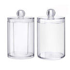 2 in 1 Clear Cotton Pads Cotton Swab Storage Holder Box Transparent Cosmetic Makeup Organizer Case