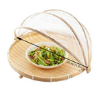 Bamboo Food Serving Tent Natural Handcraft Tray Mesh Food Storage Basket Meal Table Serve Cover