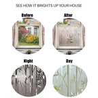 Bamboo Window Film Stained Glass Film Frosted Window Decal Decorative Window Cling No Glue Removable Window Stickers