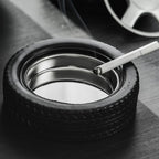 Stainless Steel Car Tire Shape Tyre Cigarette Ashtray Home Office Hotel Decor