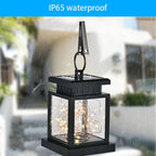 Solar Lantern Lights Outdoor LED Solar Table Lamp Hanging Lantern with Clip for Garden Patio Landscape Decoration