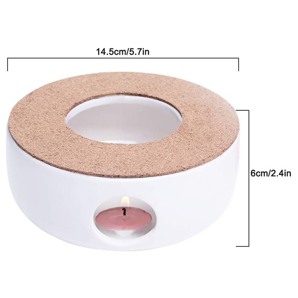 White Warm Tea Stove Ceramic Porcelain Heating Furnace Warmer Candle Heater Ceramic White Teapot Heater
