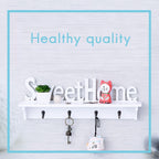 Sweet Home Wooden Wall Mounted Coat Hook Wall Hook with Shelf Keyboard and Four Hooks Home Decor