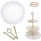 6pcs/set 3 Tier Cake Stand Silicone Resin Tray Molds DIY Irregular Mold Home Decoration Craft