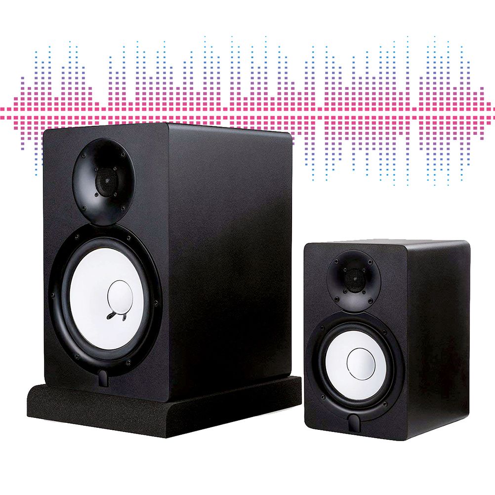 2Pcs Studio Monitor Isolation Pads High Density Acoustic Foam