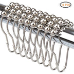 12PCS Antirust Double Glide Shower Curtain Hooks for Bathroom Shower Rods Curtains