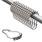 12PCS Antirust Double Glide Shower Curtain Hooks for Bathroom Shower Rods Curtains