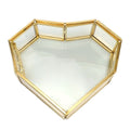 Flip Love Heart Shaped Geometric Glass Jewelry Box Glass Ring Box Multifunctional Jewelry Display Box