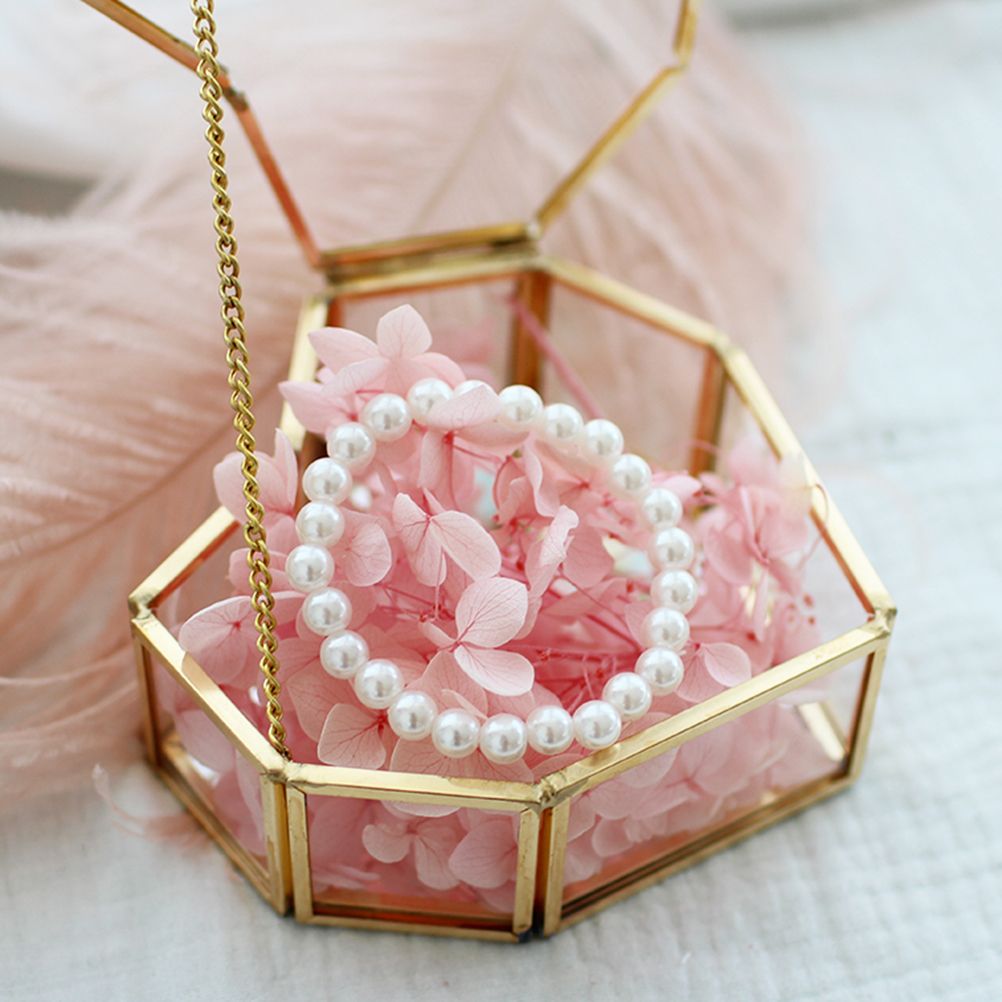 Flip Love Heart Shaped Geometric Glass Jewelry Box Glass Ring Box Multifunctional Jewelry Display Box