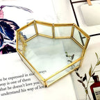 Flip Love Heart Shaped Geometric Glass Jewelry Box Glass Ring Box Multifunctional Jewelry Display Box