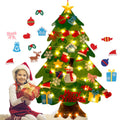 Felt Christmas Tree DIY Soft Christmas Tree with Ornaments and String Light