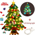 Felt Christmas Tree DIY Soft Christmas Tree with Ornaments and String Light