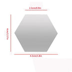 24Pcs Hexagon Mirror Sticker Self Adhesive Mosaic Tiles Bathroom Decorative Mirror Stickers