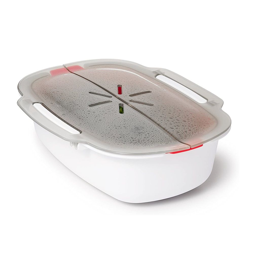 Microwave Cooker Food Container with Removable Basket