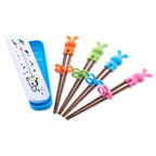 1 Pair Kids Wood Chopsticks Cartoon Children Chopsticks Learning Easy to Use Training Chopsticks for Children Kids