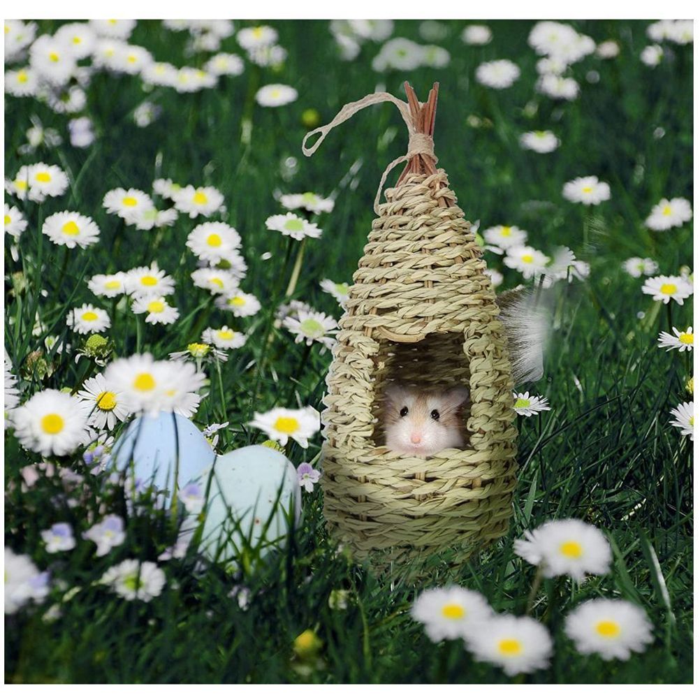 Humming Bird Houses for Outside Hanging Natural Grass Hanging Bird Hut Hand Woven Hummingbird Nest