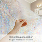3D Static Decorative Window Glass Film Static Cling Window Foil Anti UV Rainbow Film Home Decor