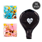 69PCS Baby Gender Reveal Party Supplies Kit Black Balloon Pink Blue Confetti Boy or Girl Banner Party Decorations Photo Props