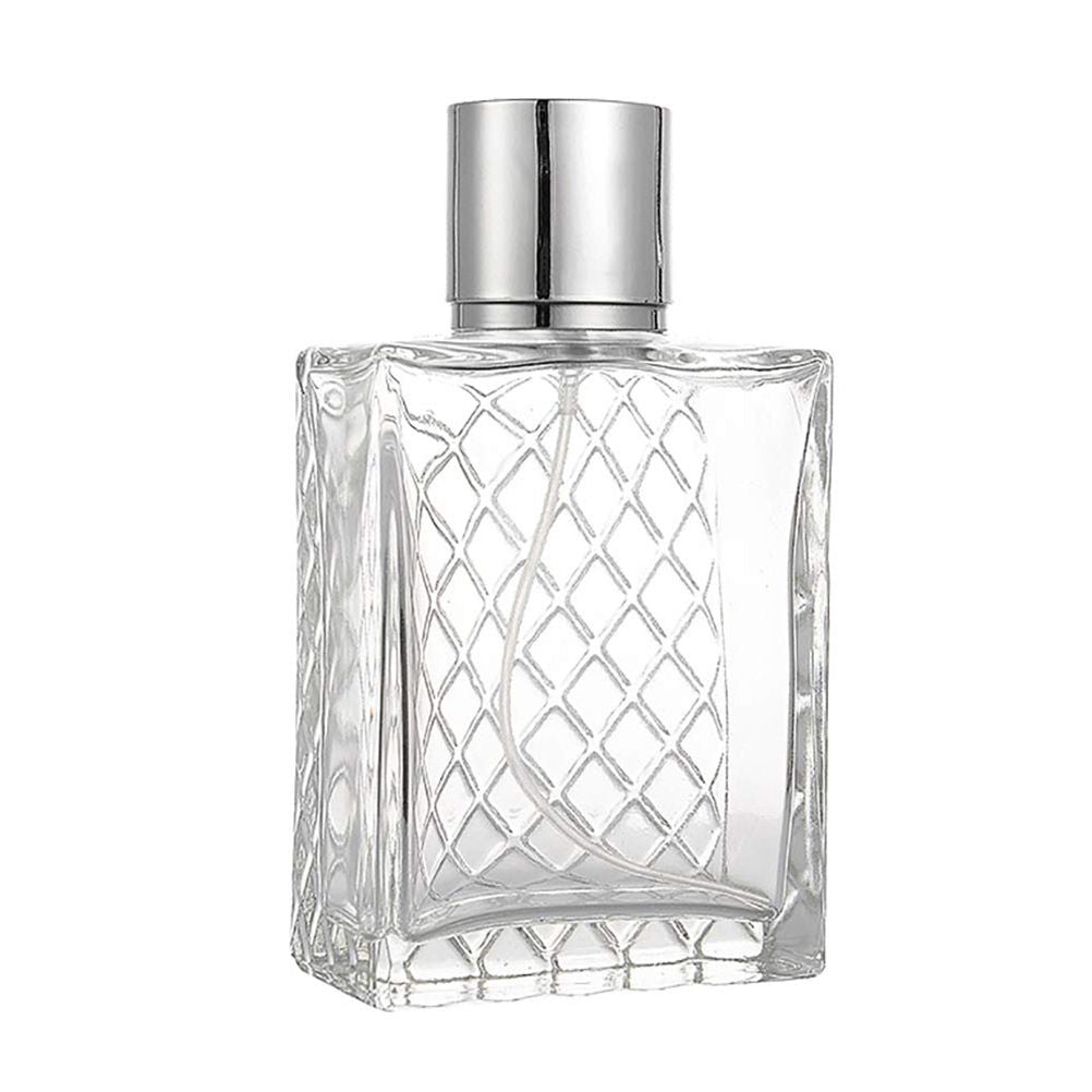 100ml Perfume Bottle Grids Portable Clear Travel Refillable Perfume Glass Empty Bottle