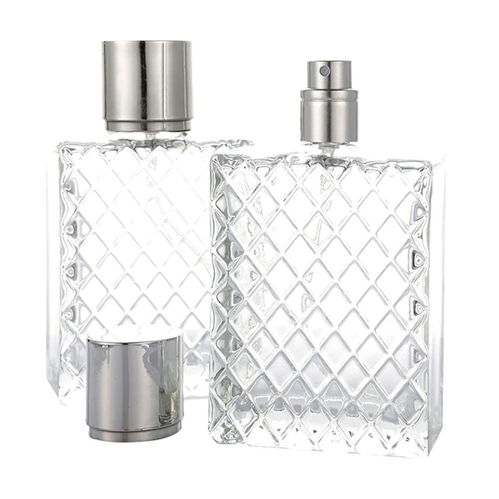 100ml Perfume Bottle Grids Portable Clear Travel Refillable Perfume Glass Empty Bottle