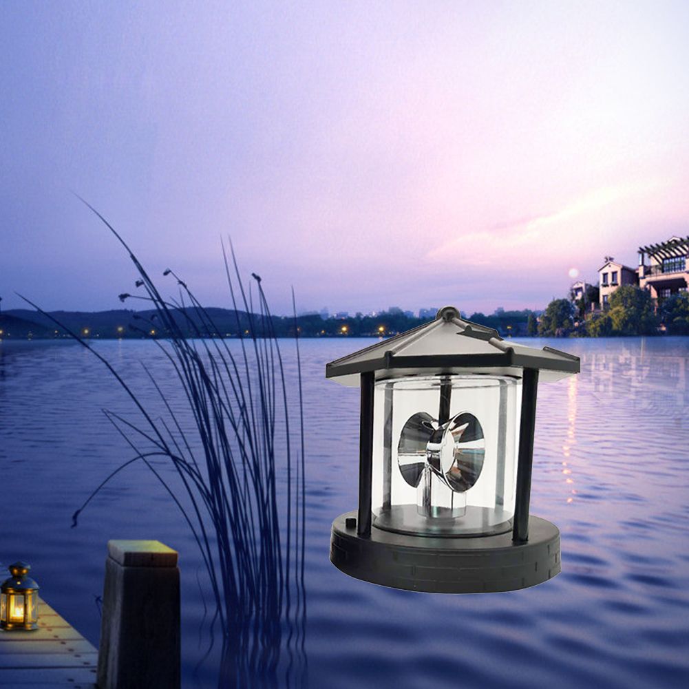 Led Rotating Lighthouse Beacon Lamp Rotating Outdoor Decorative Lamp Energy Saving Solar Landscape Light