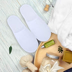 12 Pairs Disposable Spa Slippers for Men Women Non Slip Closed Toe Spa Slippers for Hotel Home Travel