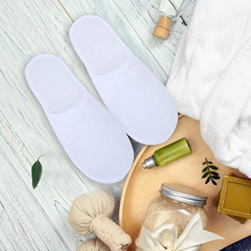 12 Pairs Disposable Spa Slippers for Men Women Non Slip Closed Toe Spa Slippers for Hotel Home Travel