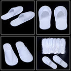 12 Pairs Disposable Spa Slippers for Men Women Non Slip Closed Toe Spa Slippers for Hotel Home Travel