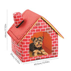 Portable Cat Puppy Home Red Brick Pet Dog House Warm And Cozy Cat Bed Dog Kennel House