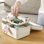 First Aid Kit 2 Layer Medicine Box Portable Emergency Medicine Box for Home Office