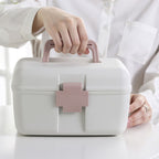 First Aid Kit 2 Layer Medicine Box Portable Emergency Medicine Box for Home Office