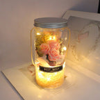 Romantic Eternal Rose Never Withered Rose Night Light Wishing Bottle Preserved Flowers Soap Rose Flower Glass Wishing Bottle