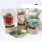 Romantic Eternal Rose Never Withered Rose Night Light Wishing Bottle Preserved Flowers Soap Rose Flower Glass Wishing Bottle