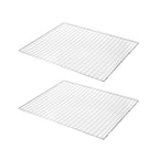 2Pcs Grill Mesh Mats Stainless Steel Non Stick Mesh Grill Mats Back Grids for Grilling Meat Vegetable Seafood