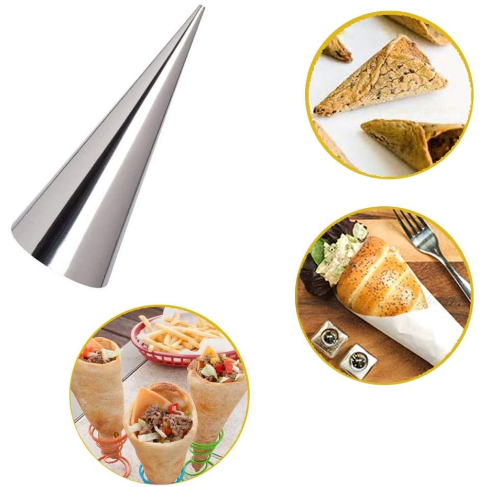 10PCS Stainless Steel Cream Horn Molds Baking Cones Cream Horn Forms Ice Cream Mold Standing Cone Shape