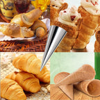 10PCS Stainless Steel Cream Horn Molds Baking Cones Cream Horn Forms Ice Cream Mold Standing Cone Shape